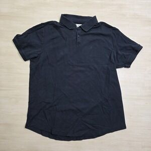 Cuts Clothing Men's Prestige Polo Curve Hem Short Sleeve Black Size Large